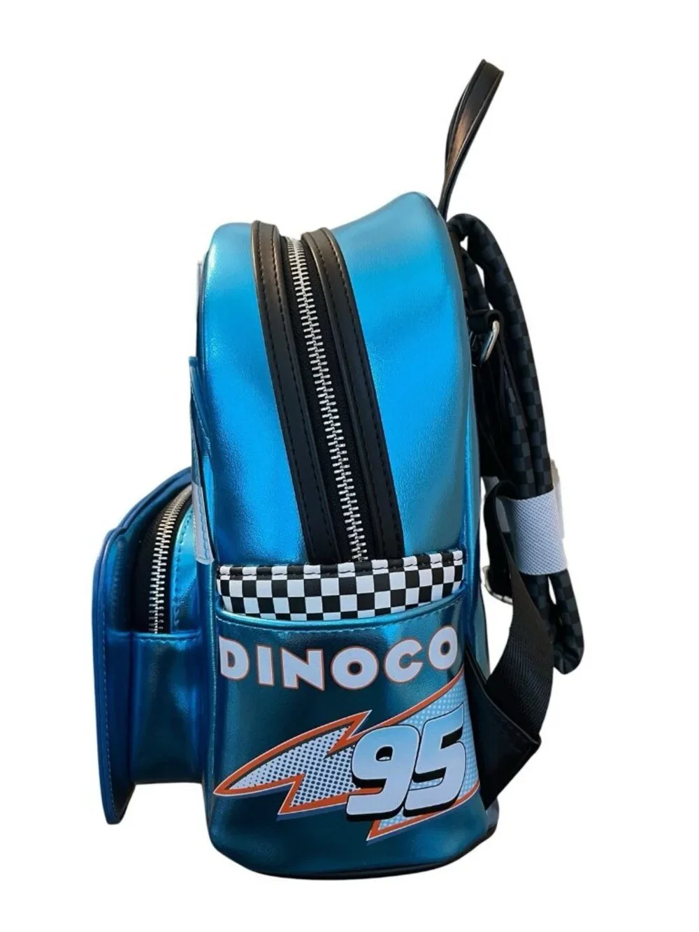 Loungefly Disney Cars Blue Metallic Dinoco Lightning Mcqueen Mini Backpack